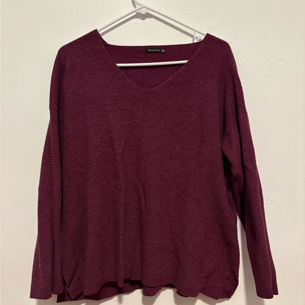 Staccato Burgundy Crew Neck Sweater